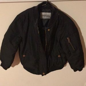 Girls black bomber jacket